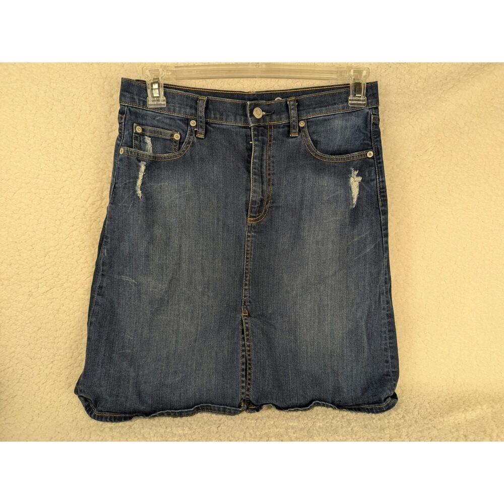 Gap Jeans Denim Pencil Skirt Blue‎ Knee Length Size 29 waist